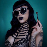 Black Gothic Harness, Powerful Garter Belt For Women - Wonder Skull